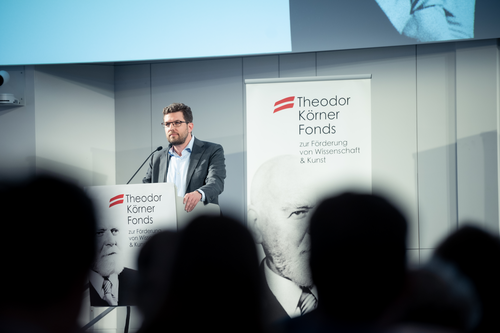 Andreas Kranebitter bei der Verleihung der Theodor-Körner-Preise am 13. Juni 2024. Foto: Theodor Körner Fonds, Christopher Glanzl